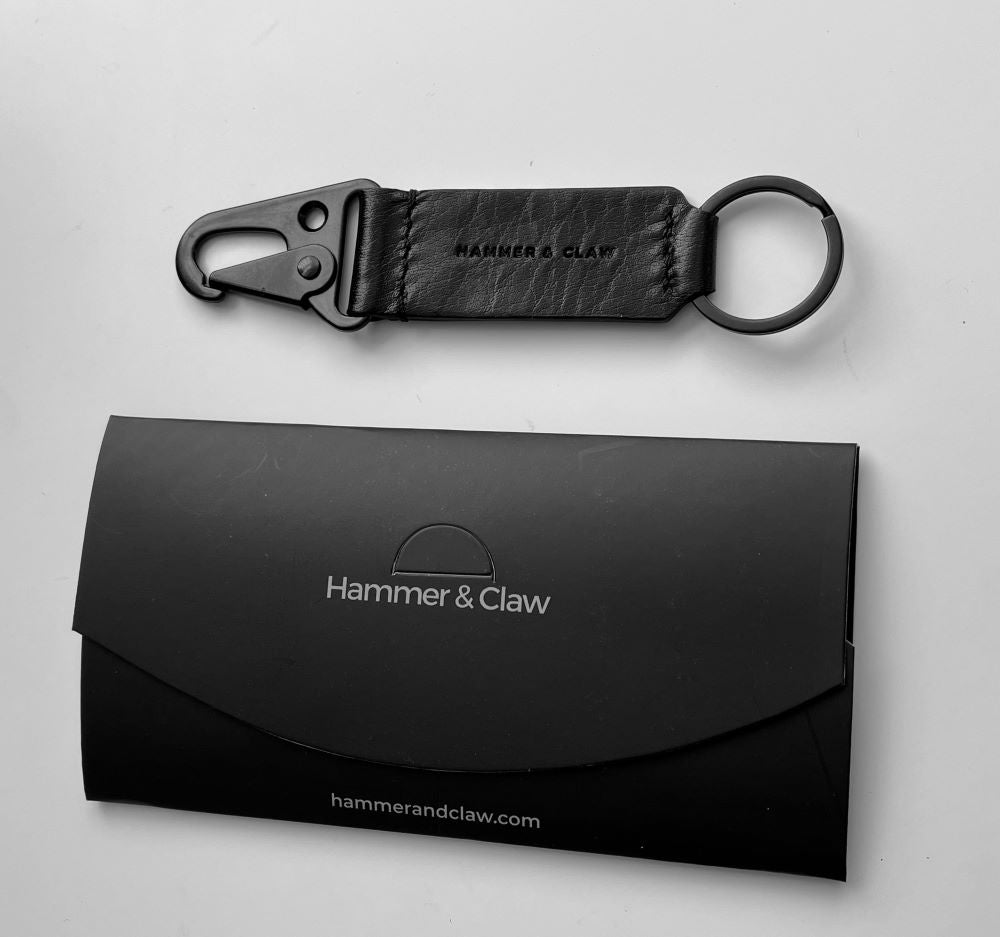 Leather Keyring X - Black